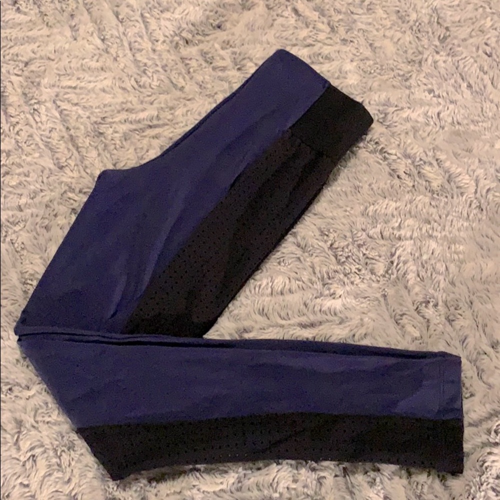 Navy and Black micro hole sided Yoga pant